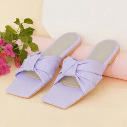 ELANBERG Synthetic Leather Open Toe Flats With Bows-picture-48