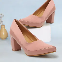 ICONICS Pointed Toe Work Block Pumps-6