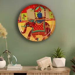 Homspurts Red & Blue Mughal Majesty Hanging Wall Plate-58