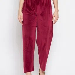 Clora Creation Women Mid Rise Velvet Trousers-image-84