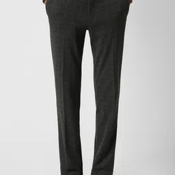 V Dot Men Checked Skinny Fit Formal Trousers-image-92