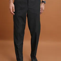 HIGHLANDER Men Regular Fit Mid-Rise Formal Trousers-image-9
