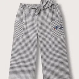 ELLE Girls Checked Loose Fit Parallel Trousers-43