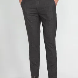 Arrow Men Graph Checked Slim Fit Mid-Rise Dobby Formal Trousers-58