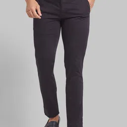 Parx Textured Slim Fit Mid-Rise Cotton Regular Trousers-image-53