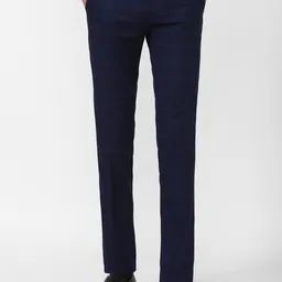 Peter England Men Checked Slim Fit Formal Trousers-image-62