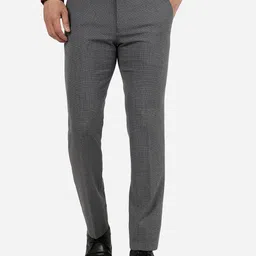 JB STUDIO Men Slim Fit Mid Rise Cotton Formal Trousers-image-63