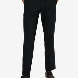 METAL Men Slim Fit Flat Front Formal Trousers-image-6