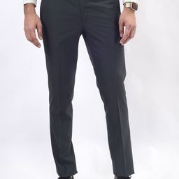 Greenfibre Men Cotton Mid-Rise Slim Fit Formal Trousers-picture-23
