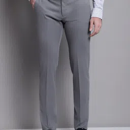 Cantabil Men Comfort Mid Rise Plain Cotton Formal Trousers-picture-17