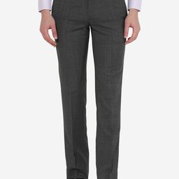 JADE BLUE Men Grey Slim Fit Trousers-image-6