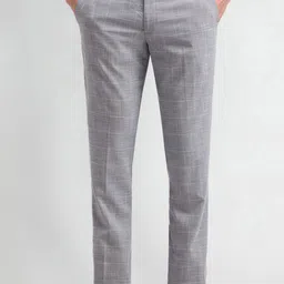 Arrow Men Checked Classic Slim Fit Formal Trousers-image-52