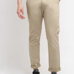 Rodamo Men Khaki Slim Fit Regular Trousers-image-58