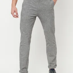 Cantabil Men Black & Grey Checked Smart Trousers-image-85