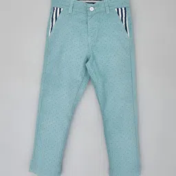 YOUMAA Boys Straight Fit Polka Dots Printed Mid-Rise Pure Cotton Chinos Trousers-22