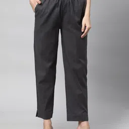 KAMI KUBI Women Straight Fit Cotton Linen Ethnic Trousers-image-18