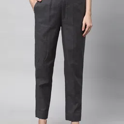 KAMI KUBI Women Straight Fit Pure Cotton Trousers-image-77