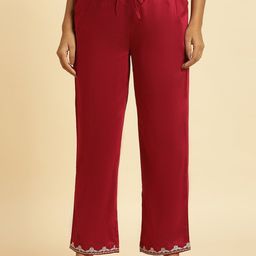 W Women Mid Rise Straight Fit Plain Parallel Trousers-image-66