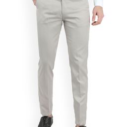 VEI SASTRE Men Beige Smart Slim Fit Trousers-image-38