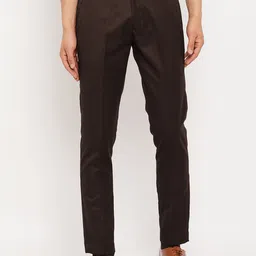 VEI SASTRE Men Smart Slim Fit Mid-Rise Flat-Front Formal Trousers-image-72