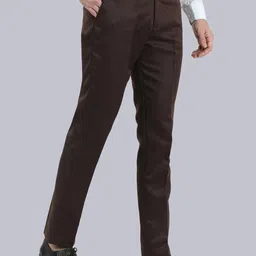 VEI SASTRE Men Smart Slim Fit Mid Rise Formal Trousers-picture-7