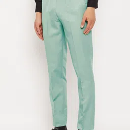 VEI SASTRE Men Mid Rise Smart Slim Fit Plain Formal Trousers-13