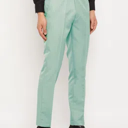VEI SASTRE Men Smart Slim Fit Plain Formal Trousers-11
