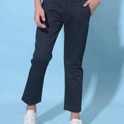 Crimsoune Club Boys Smart Mid-Rise Slim Fit Cotton Trousers-image-79