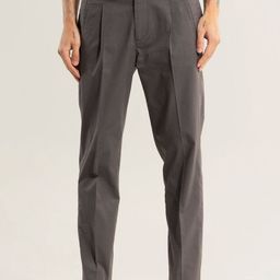 Snitch Men Grey Smart Slim Fit Cotton Trousers-image-79