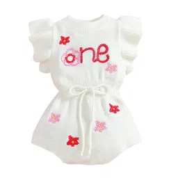 StyleCast White Infant Girls Floral Printed Cotton Tie Up Bodysuit-image-34