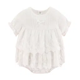 StyleCast Infants Girls White Self Design Layered Cotton  Bodysuit-image-54