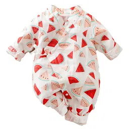 StyleCast Infant Girls White Printed Pure Cotton Romper-26