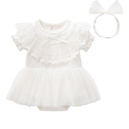 StyleCast White Infant Girls Cotton Bodysuit & Headband-image-19
