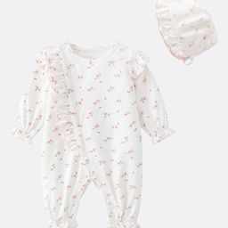 StyleCast Infant Girls White Floral Printed Cotton Romper-image-42