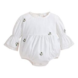 StyleCast White Infant Girls Embroidered Cotton Romper-image-9