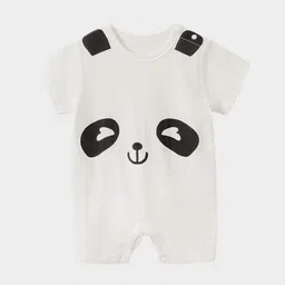 StyleCast Infants White & Black Printed Cotton Rompers-image-24