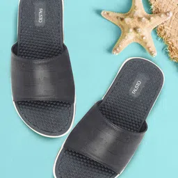 FAUSTO Men Navy Blue & White Sliders-picture-4