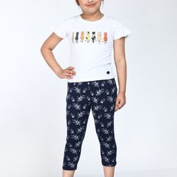 IndiWeaves Girls Pack Of 3 Printed Cotton Capris-picture-26
