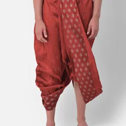 DEYANN Men Printed Dupion Silk Dhoti Pant-32