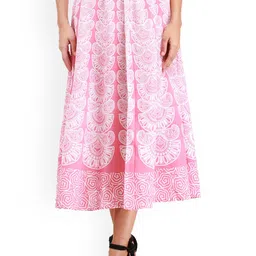 Exotic India Mauveglow Motifs Printed Pilkhuwa Midi-Skirt-picture-15