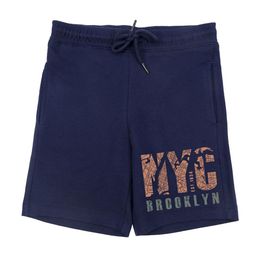 Wear Your Mind Boys Navy Blue & Peach-Coloured Typography Printed Shorts-image-43