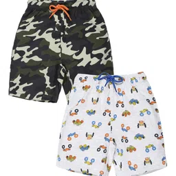 PLUM TREE Boys Pack Of 2 Mid-Rise Printed Casual Pure Cotton Shorts-picture-46