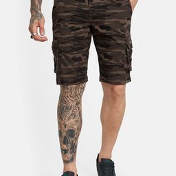 Octave Men Camouflage Printed Regular Fit Cotton Mid-Rise Cargo Shorts-picture-44