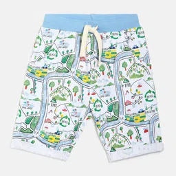 MINI KLUB Boys Graphic Printed Mid Rise Pure Cotton Regular Shorts-image-16