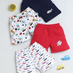 BUMZEE Boys Pack Of 4 Mid-Rise Cotton Shorts-image-16