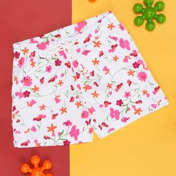 Pantaloons Junior Girls Floral Printed Mid Rise Cotton Shorts-image-89