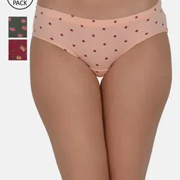 Leading Lady Women Pack Of 3 Printed Cotton Basic Briefs-picture-14