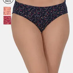 Leading Lady  Women Pack of 3 Printed Cotton Mid-Rise Hipster Briefs HP-P-9052-image-65
