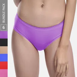 StyFun Women Pack Of 6 Anti Microbial Stretchable Mid-Rise Hipster Briefs LS_Chinki_Panty-picture-45