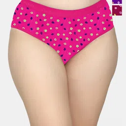 MAROON Pack Of 3 Floral Printed Mid-Rise Anti Bacterial Hipster Briefs-image-51